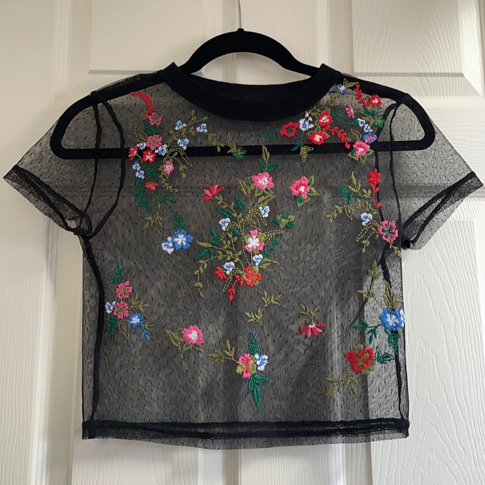 Floral sheer top